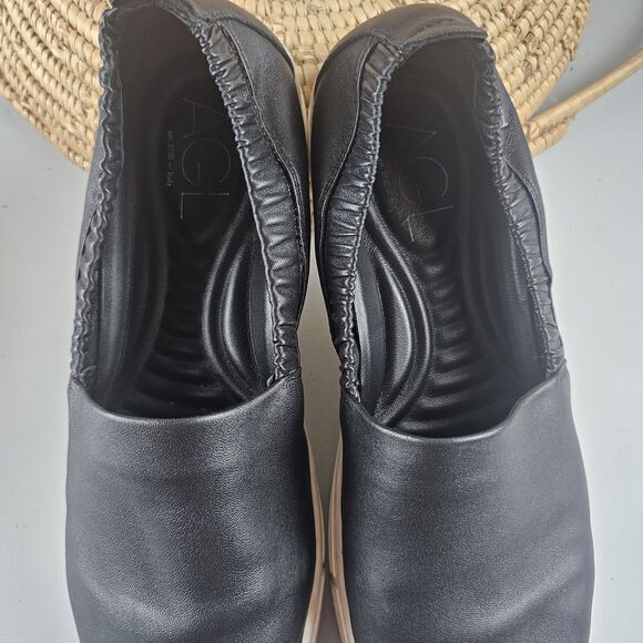 AGL ATTILIO GIUSTI LEOMBRUNI  Suzie Slip On sneakers Black Sz US 8.5 Retail $399 - Picture 11 of 12